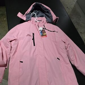 Pink Hooded Jacket with Gray Lining
